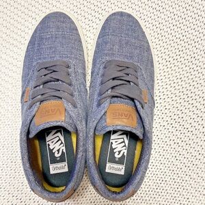 Vans Off The Wall Deluxe Ortholite Denim Deluxe Comfort Mens Shoes Size 8.5 EUC